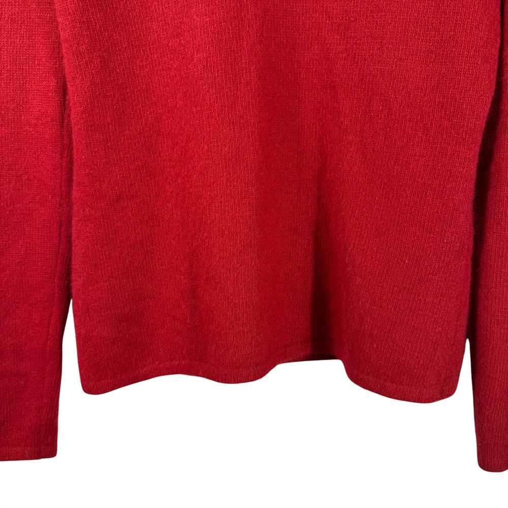 Sarah Spencer Red Angora Blend V-Neck Sweater Long Sleeve Women's Small - Picture 3 of 7